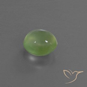 3.07 ct Green Prehnite Stone, Natural Prehnite in Oval Cabochon Shape for Sale