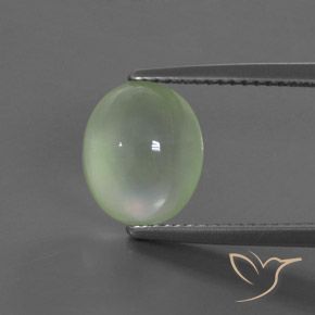 3.42ct Natural Light Yellowish Green Prehnite, Oval, Transparent