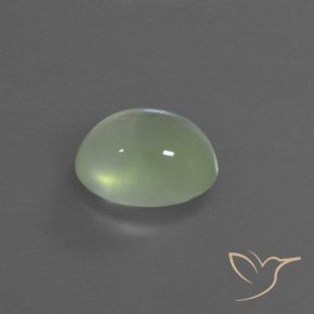 3.42 ct Green Prehnite Stone, Natural Prehnite in Oval Cabochon Shape for Sale