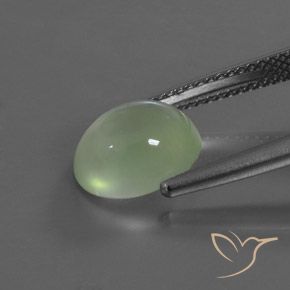 Prehnite Gemstone in 10.3 x 8.7 mm Size for Sale, Prehnite Stone in Light Yellowish Green Color