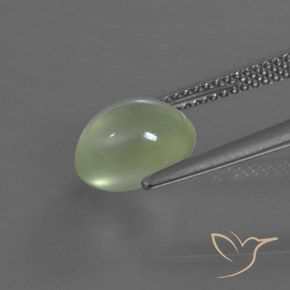 Prehnite Gemstone in 9.6 x 7.6 mm Size for Sale, Prehnite Stone in Pale Green Color