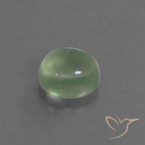 4.03 ct Green Prehnite Stone, Natural Prehnite in Oval Cabochon Shape for Sale