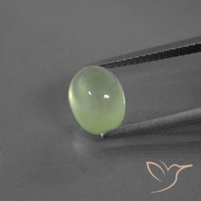 3.07ct Natural Medium Green Prehnite, Oval, Transparent