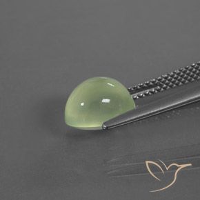 Prehnite Gemstone in 9 x 7 mm (calibrated) Size for Sale, Prehnite Stone in Medium Green Color
