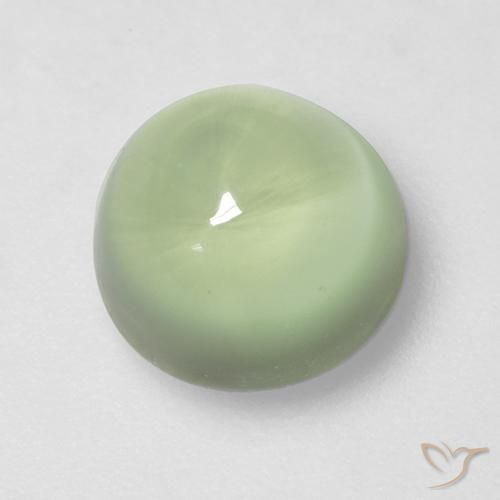 2.66 ct Green Prehnite Stone, Natural Prehnite in Round Cabochon Shape for Sale