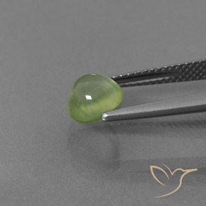 Prehnite Gemstone in 7.7 x 7.2 mm Size for Sale, Prehnite Stone in Yellow Green Color