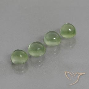 Prehnite Gemstones in 6.5 mm (calibrated) Size for Sale, Prehnite Stones in Yellow Green Color