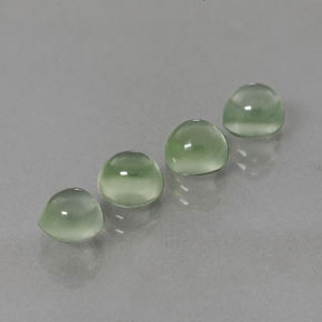 5.65 ctw Green Prehnite Stones, Natural Prehnite in Round Cabochon Shape for Sale