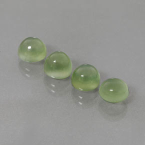 7.68 ct Green Prehnite Stone, Natural Prehnite in Round Cabochon Shape for Sale