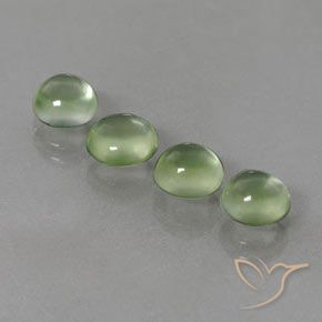 5.38 ctw Green Prehnite Stones, Natural Prehnite in Round Cabochon Shape for Sale