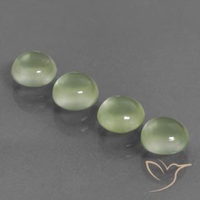 4.55 ctw Green Prehnite Stones, Natural Prehnite in Round Cabochon Shape for Sale