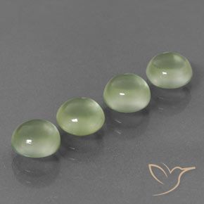 Prehnite Gemstones in 6.5 mm (calibrated) Size for Sale, Prehnite Stones in Pale Pear Green Color