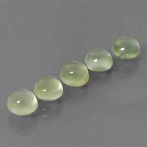 Yellow Green Prehnite Gem - 1.3ct Round Cabochon (ID: 368686)