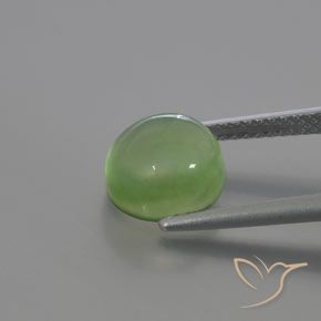 Prehnite Gemstone in 8.4 x 7.9 mm Size for Sale, Prehnite Stone in Yellowish Green Color