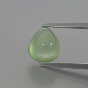 Pale Pear Green Prehnite Gem - 3ct Pear Cabochon (ID: 368788)