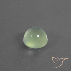 3.24 ct Green Prehnite Stone, Natural Prehnite in Round Cabochon Shape for Sale