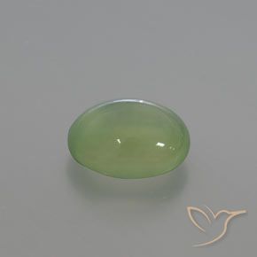 3.64 ct Green Prehnite Stone, Natural Prehnite in Oval Cabochon Shape for Sale