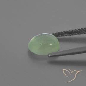 Prehnite Gemstone in 8.5 x 7.2 mm Size for Sale, Prehnite Stone in Very Light Green Color