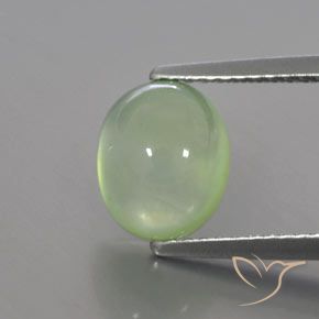 2.89ct Natural Pale Lime Green Prehnite, Oval, Transparent/Translucent