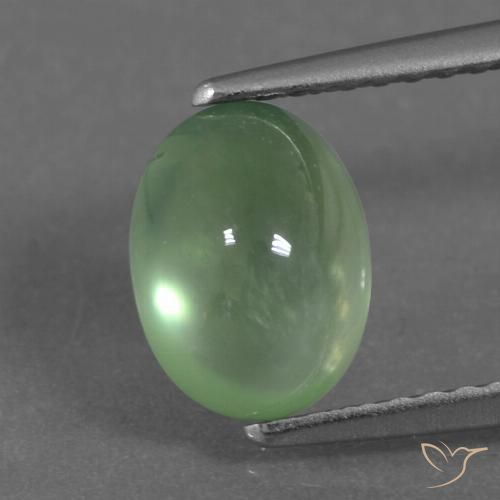 2.14ct Natural Medium Green Prehnite, Oval, Transparent