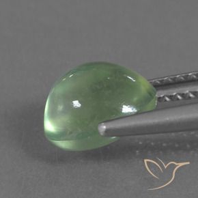 Prehnite Gemstone in 8.3 x 6.4 mm Size for Sale, Prehnite Stone in Medium Green Color