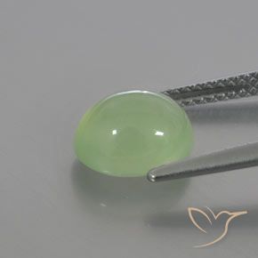 Prehnite Gemstone in 9.1 x 7.4 mm Size for Sale, Prehnite Stone in Pale Lime Green Color