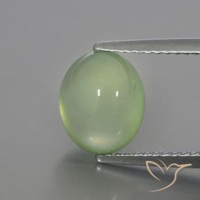 3.72ct Natural Pale Lime Green Prehnite, Oval, Transparent/Translucent