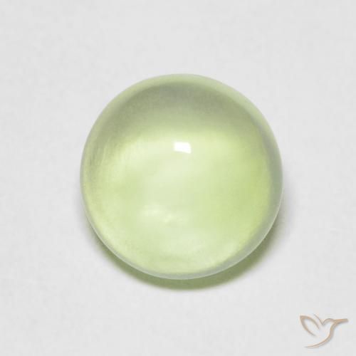 1.50ct Natural Pale Pear Green Prehnite, Round, Transparent