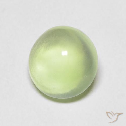 1.50 ct Green Prehnite Stone, Natural Prehnite in Round Cabochon Shape for Sale