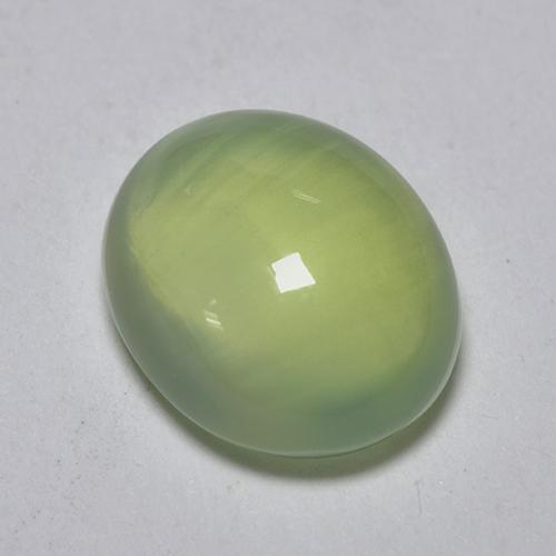 Medium Green Prehnite Gem - 1.9ct Oval Cabochon (ID: 368924)