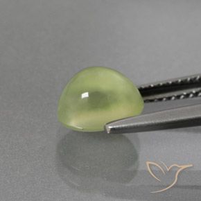 Prehnite Gemstone in 8 x 6.5 mm Size for Sale, Prehnite Stone in Pale Pear Green Color