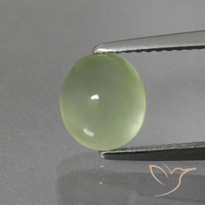 2.65ct Natural Pale Pear Green Prehnite, Oval, Transparent/Translucent
