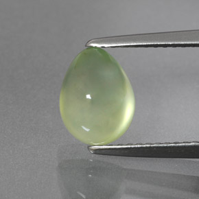 来自南非 2,63 克拉梨形绿色葡萄石,尺寸 9,1 x 7 mm 毫米,天然宝石,透明/半透明 净度,1 颗青柠绿葡萄石,莫氏硬度为 6 - 6,5, Photo A