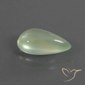 1.99 ct Green Prehnite Stone, Natural Prehnite in Pear Cabochon Shape for Sale