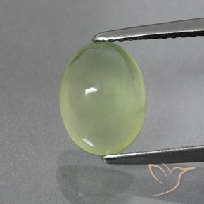 2.66ct Natural Yellow Green Prehnite, Oval, Transparent/Translucent