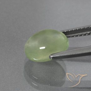 Prehnite Gemstone in 9.2 x 7.7 mm Size for Sale, Prehnite Stone in Pale Green Color