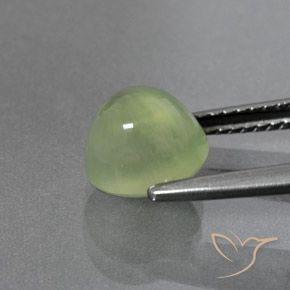 Prehnite Gemstone in 8.1 x 7.2 mm Size for Sale, Prehnite Stone in Pale Pear Green Color
