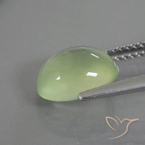 Prehnite Gemstone in 9.8 x 7.7 mm Size for Sale, Prehnite Stone in Lime Green Color