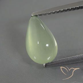 1.77ct Natural Pale Green Prehnite, Pear Shape, Transparent/Translucent