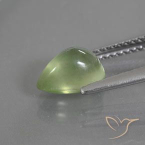 Prehnite Gemstone in 8.4 x 6.1 mm Size for Sale, Prehnite Stone in Pale Pear Green Color