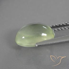 Prehnite Gemstone in 10 x 7 mm (calibrated) Size for Sale, Prehnite Stone in Pale Pear Green Color