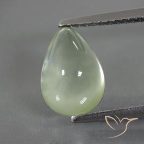 2.95ct Natural Light Green Prehnite, Pear Shape, Transparent/Translucent