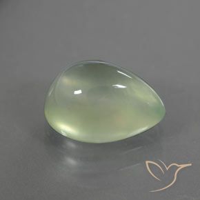 2.95 ct Green Prehnite Stone, Natural Prehnite in Pear Cabochon Shape for Sale