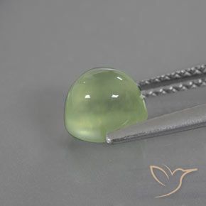 Prehnite Gemstone in 6.7 x 6.1 mm Size for Sale, Prehnite Stone in Lime Green Color