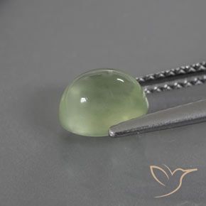 Prehnite Gemstone in 7.4 x 6.5 mm Size for Sale, Prehnite Stone in Pale Pear Green Color