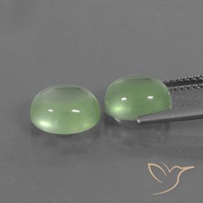 Prehnite Gemstones in 8.6 x 7.7 mm Size for Sale, Prehnite Stones in Light Yellow Green Color
