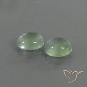 3.82 ctw Green Prehnite Stones, Natural Prehnite in Oval Cabochon Shape for Sale