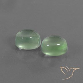 4.82 ctw Green Prehnite Stones, Natural Prehnite in Oval Cabochon Shape for Sale