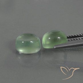 Prehnite Gemstones in 8 x 7 mm Size for Sale, Prehnite Stones in Light Green Color