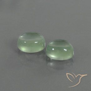 4.03 ctw Green Prehnite Stones, Natural Prehnite in Oval Cabochon Shape for Sale